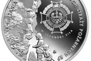 Detal monety 100-lecie powstania Związku Ochotniczych Straży Pożarnych RP
