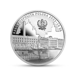 Awers monety 600-lecie nadania Łodzi praw miejskich