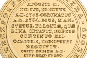 Treasures of Stanisław August – Augustus III, 500zł, obverse detail