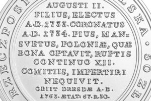 Skarby Stanisława Augusta – August III Sas, 50zł, detal awersu