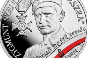 Wyklęci przez komunistów żołnierze niezłomni – Zygmunt Szendzielarz „Łupaszka”, detal rewersu