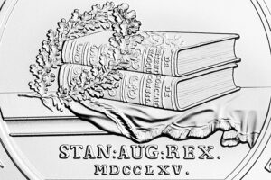 Skarby sztuki medalierskiej – Stanisław Konarski, 50 zł, detal awersu Skarby sztuki medalierskiej – Stanisław Konarski, 50 zł, detal awersu